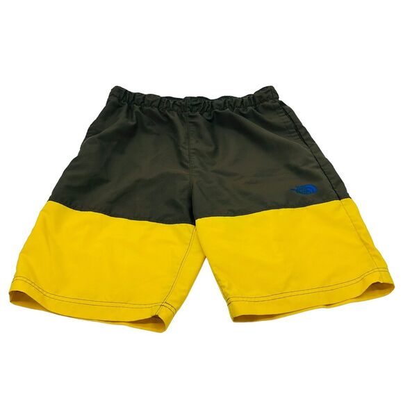 The North Face Swim Trunks Built in Brief Colorblock Boys XL 18-20 Gray Yellow - Picture 1 of 7